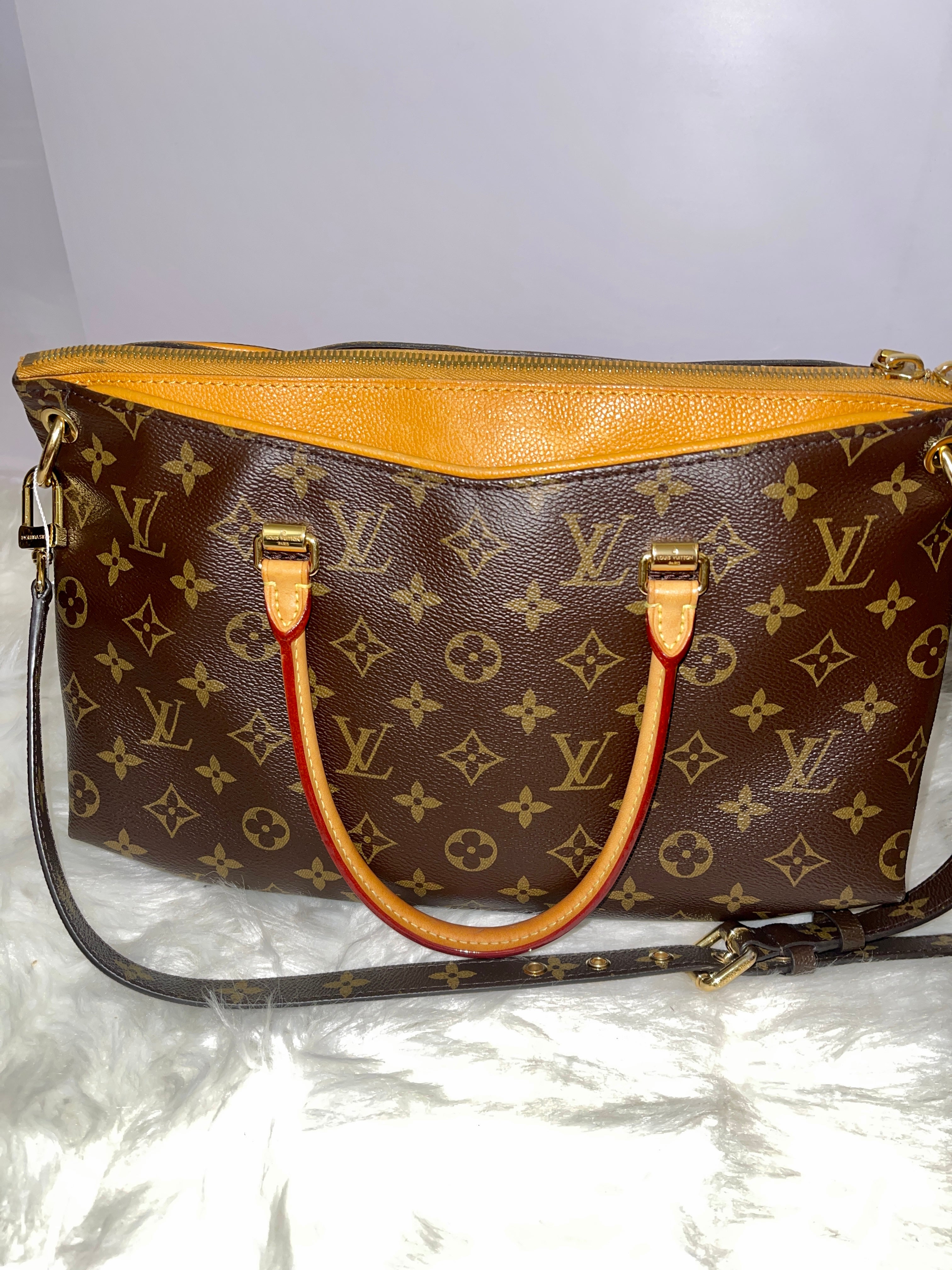 Louis Vuitton Saffran Monogram Canvas Pallas MM Bag Louis Vuitton