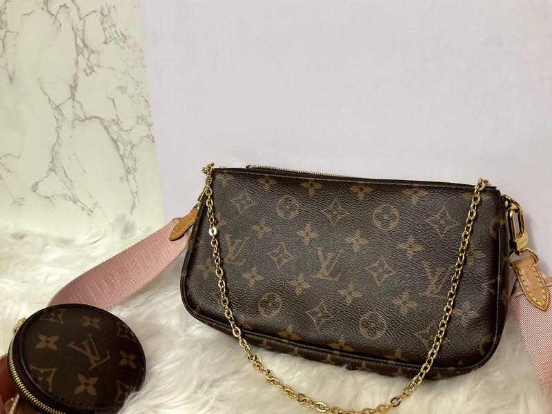 LOUIS VUITTON Monogram Multi Pochette Accessoires Rose Clair