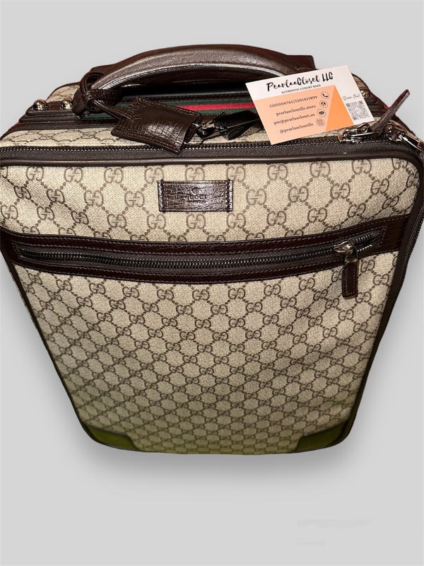 GUCCI Supreme Monogram Striped Luggage Bag