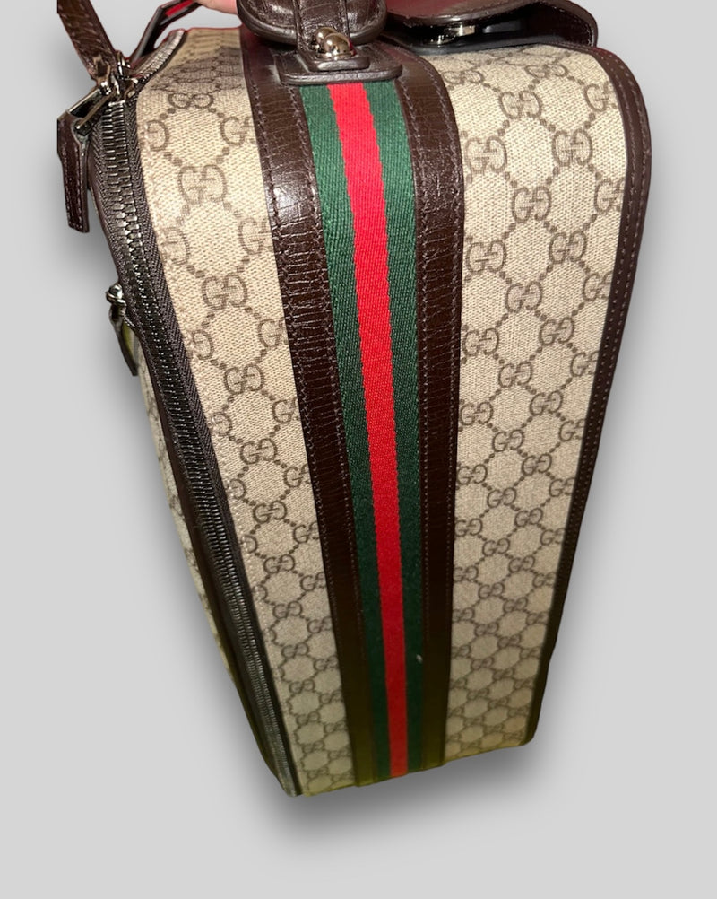 GUCCI Supreme Monogram Striped Luggage Bag