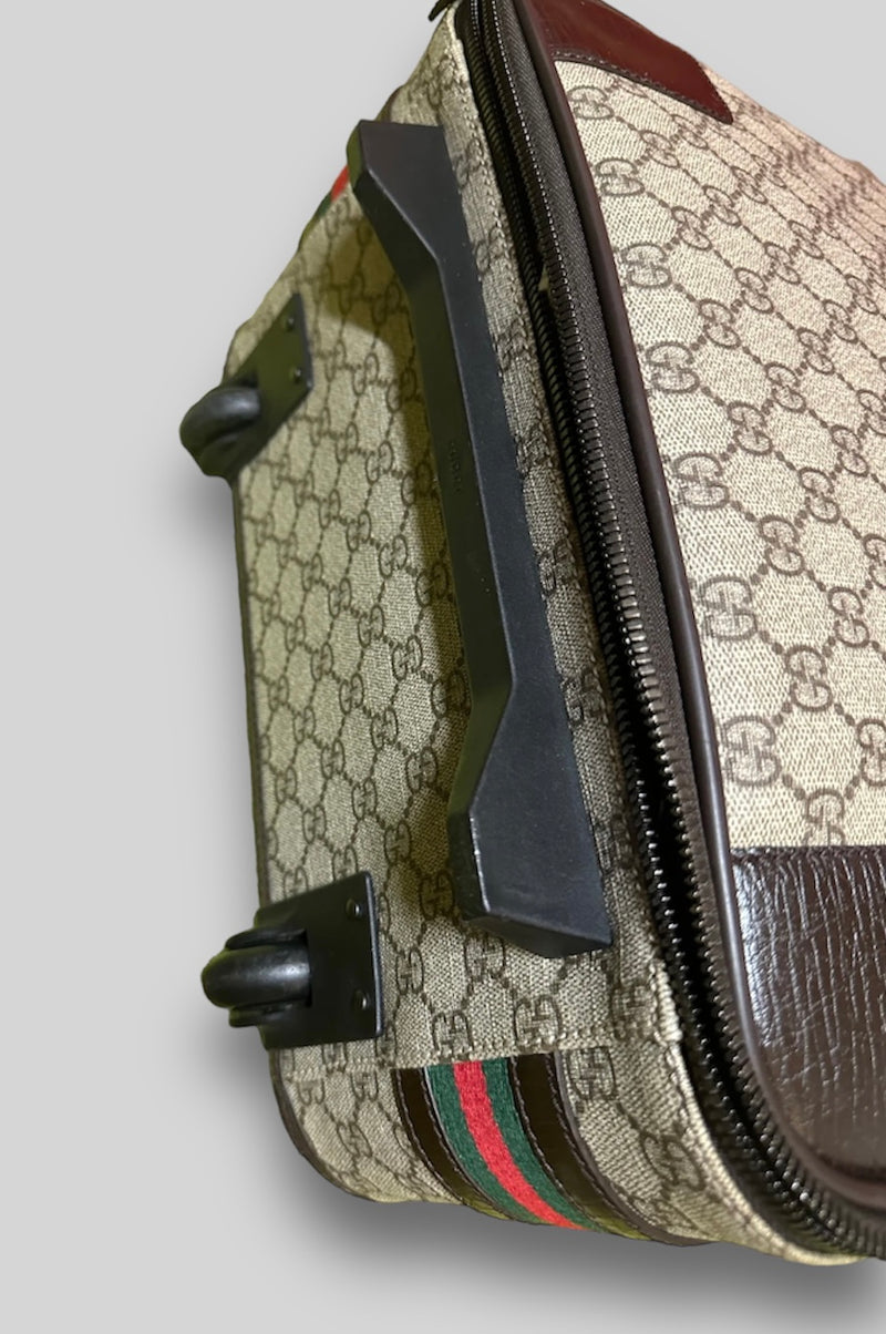 GUCCI Supreme Monogram Striped Luggage Bag