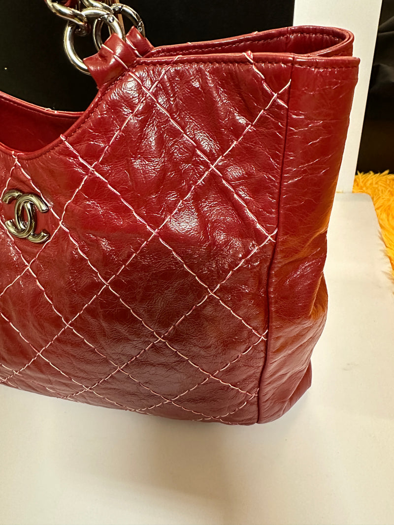 CHANEL Quilted Stitch Chain Tote