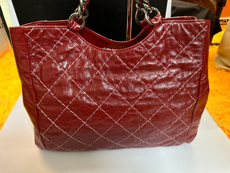 CHANEL Quilted Stitch Chain Tote