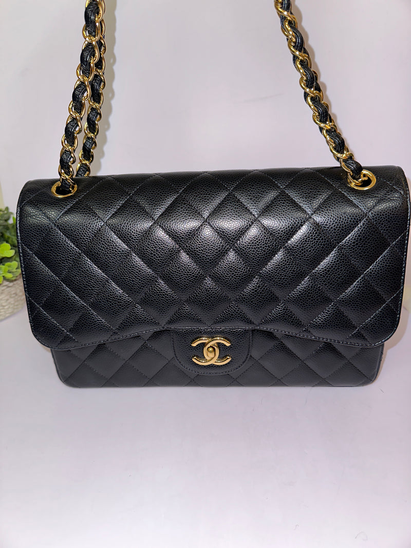 CHANEL Jumbo Classic Caviar Double Flap