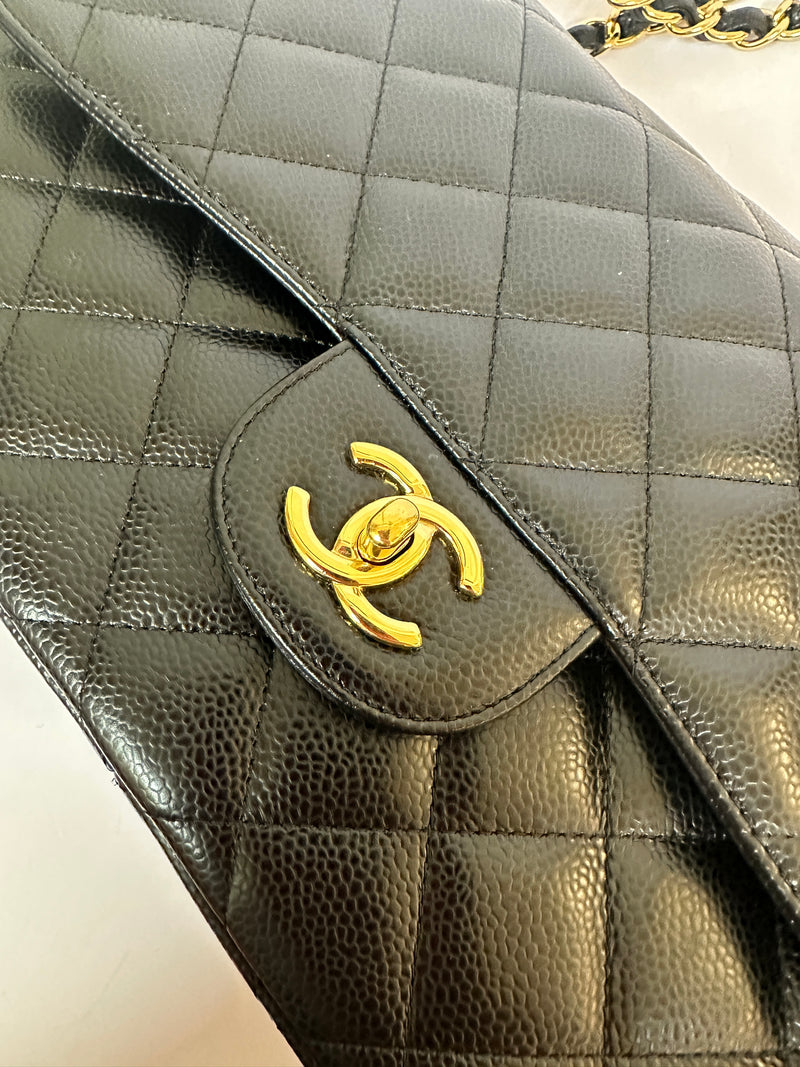 CHANEL Jumbo Classic Caviar Double Flap