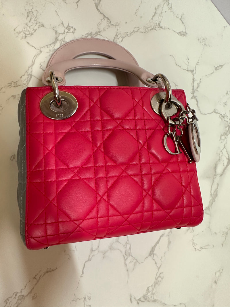 CHRISTIAN DIOR Mini Lady Dior Tri-color