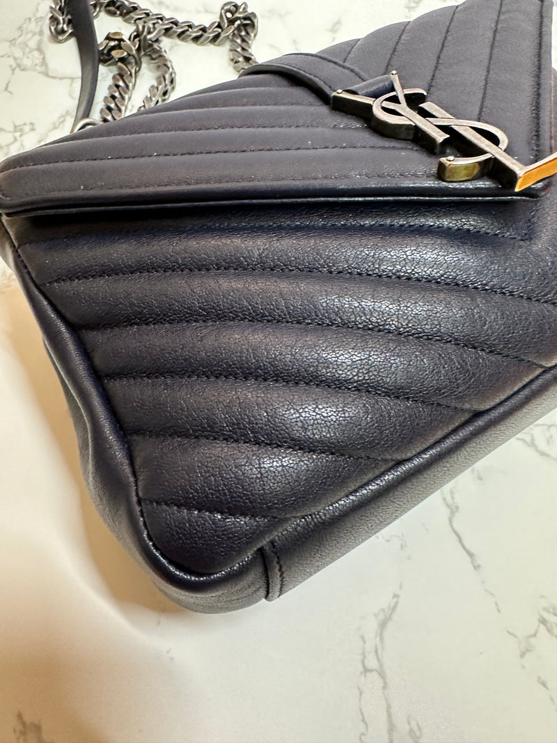 YSL Chevron Quilt College - Navy Blue