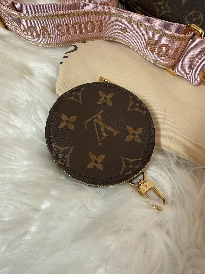 LOUIS VUITTON Monogram Multi Pochette Accessories Rose Clair