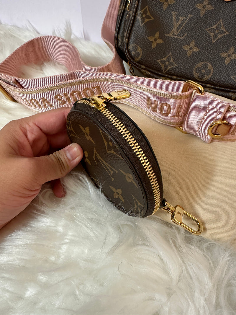 LOUIS VUITTON Monogram Multi Pochette Accessories Rose Clair