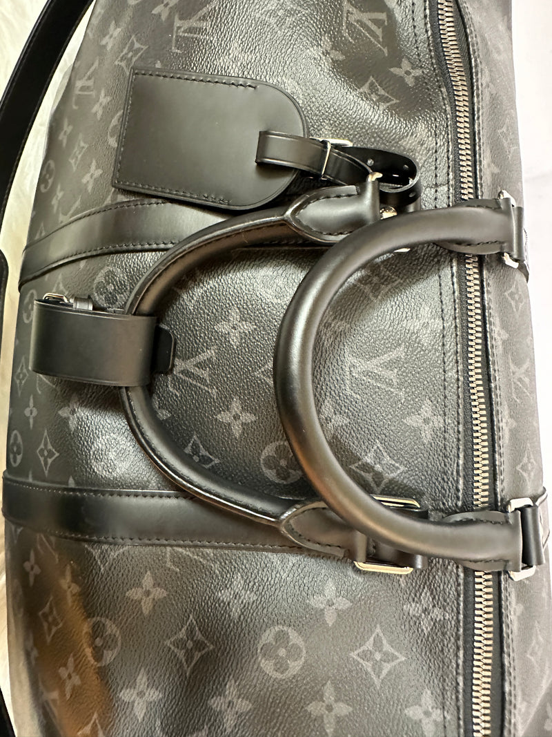 LOUIS VUITTON Monogram Eclipse Keepall Bandouliere 55