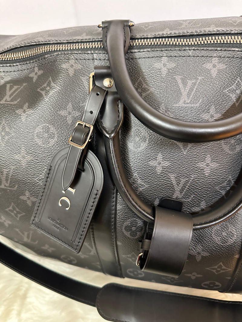 LOUIS VUITTON Monogram Eclipse Keepall Bandouliere 55