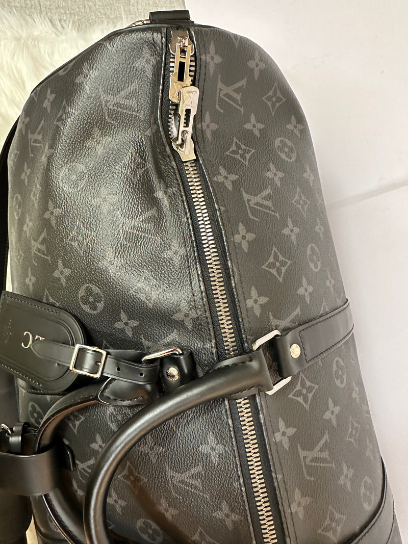 LOUIS VUITTON Monogram Eclipse Keepall Bandouliere 55