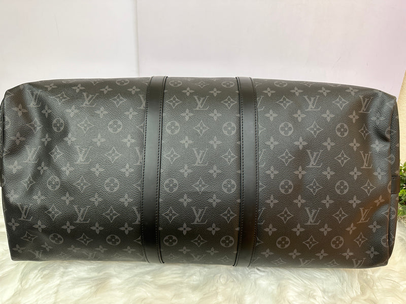 LOUIS VUITTON Monogram Eclipse Keepall Bandouliere 55