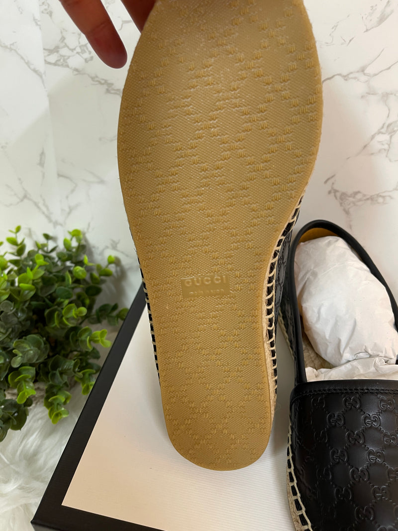 GUCCI Signature Leather Espadrilles