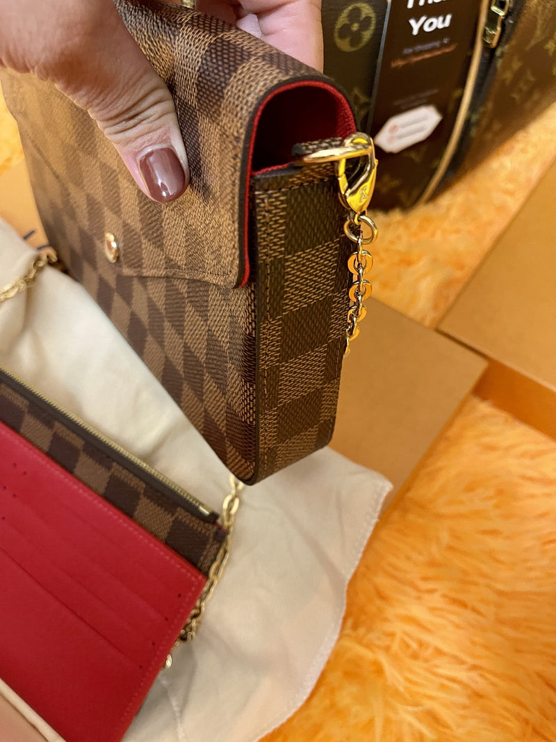 LOUIS VUITTON Pochette Felicie Damier Ebene