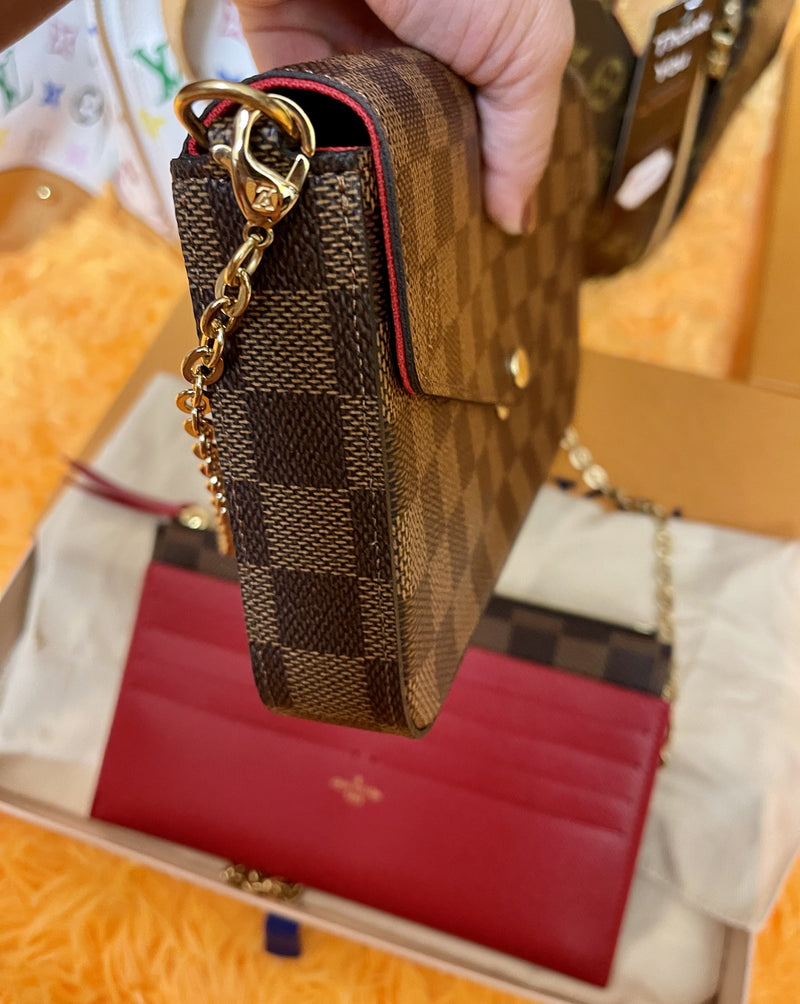 LOUIS VUITTON Pochette Felicie Damier Ebene