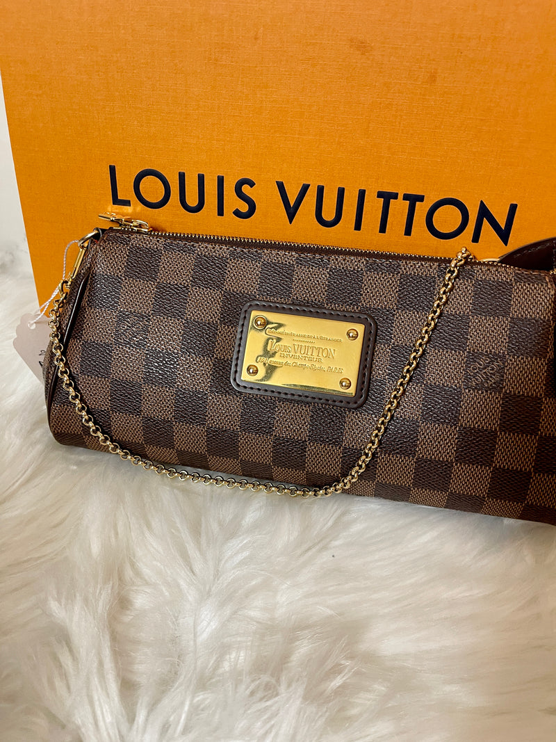 LOUIS VUITTON Eva Clutch Damier Ebene Canvas