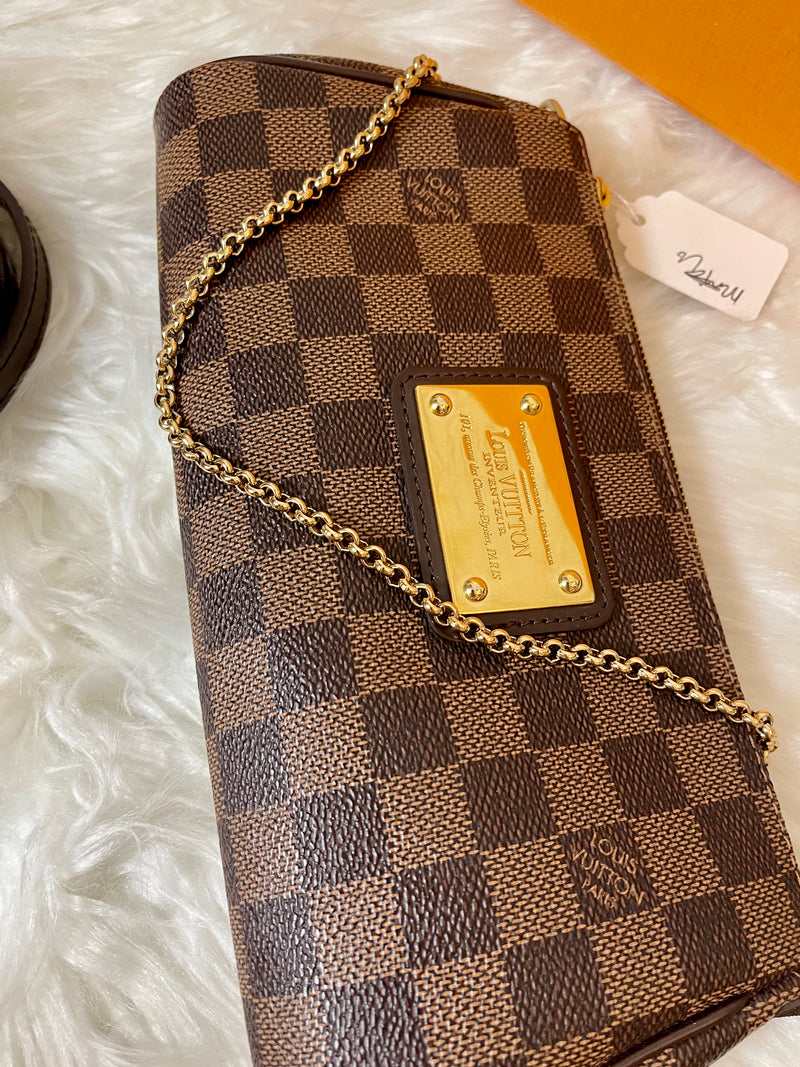 LOUIS VUITTON Eva Clutch Damier Ebene Canvas