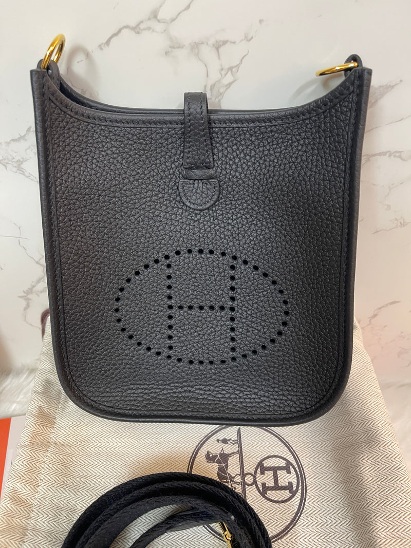 HERMES Taurillon Clemence Evelyne TPM Black (NEW!!)