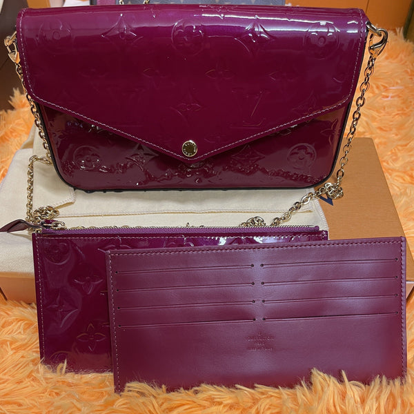 LOUIS VUITTON Pochette Felicie Vernis Magenta