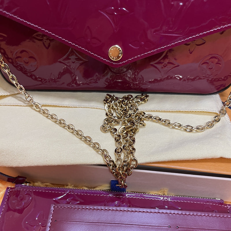 LOUIS VUITTON Pochette Felicie Vernis Magenta