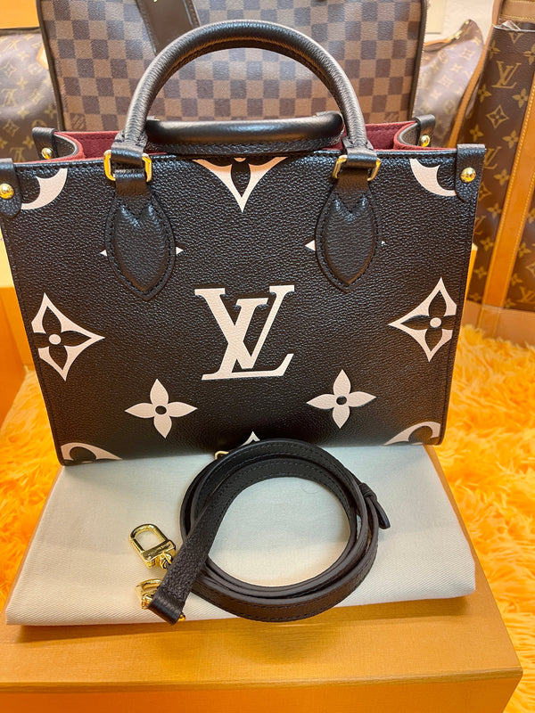 LOUIS VUITTON On-The-Go BiColor Monogram Empreinte Leather PM (Brand New)