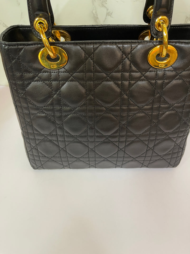 CHRISTIAN DIOR Lady Dior Black - Medium