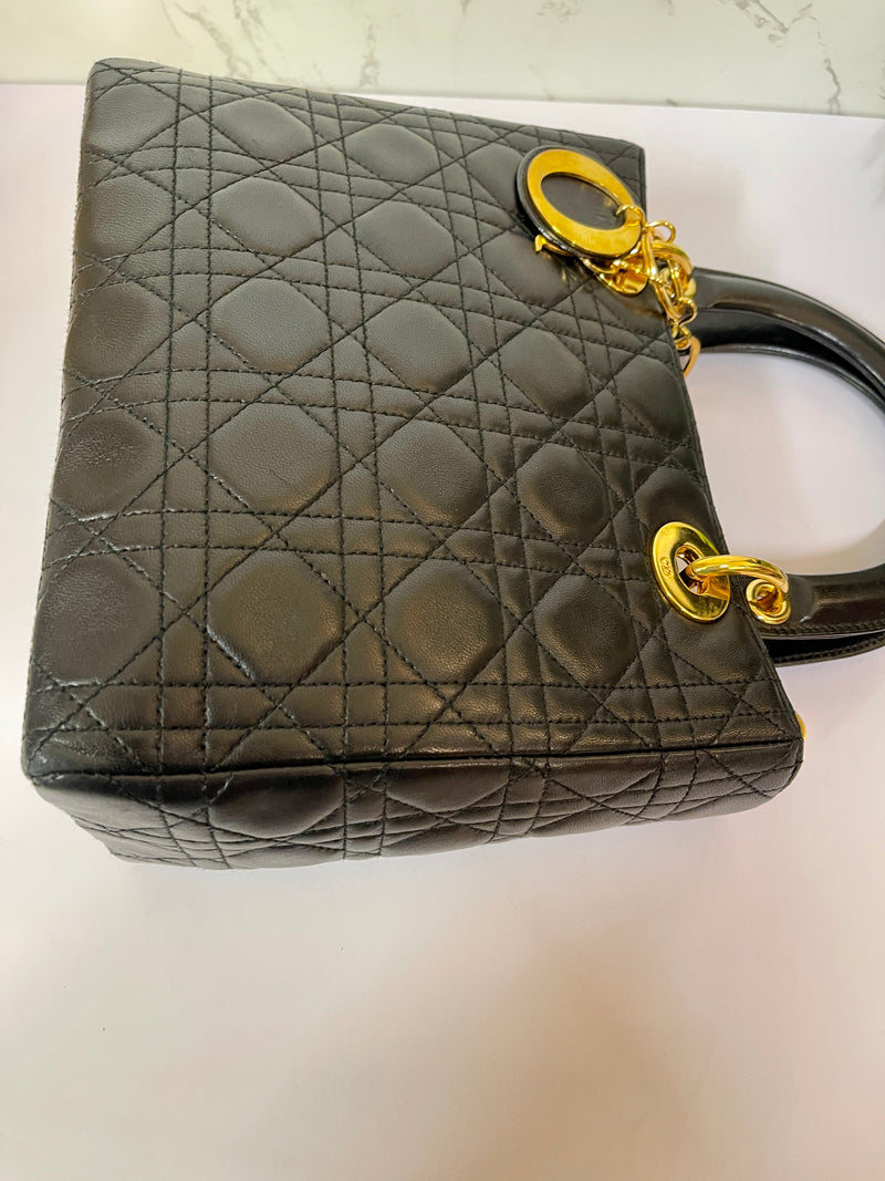 CHRISTIAN DIOR Lady Dior Black - Medium