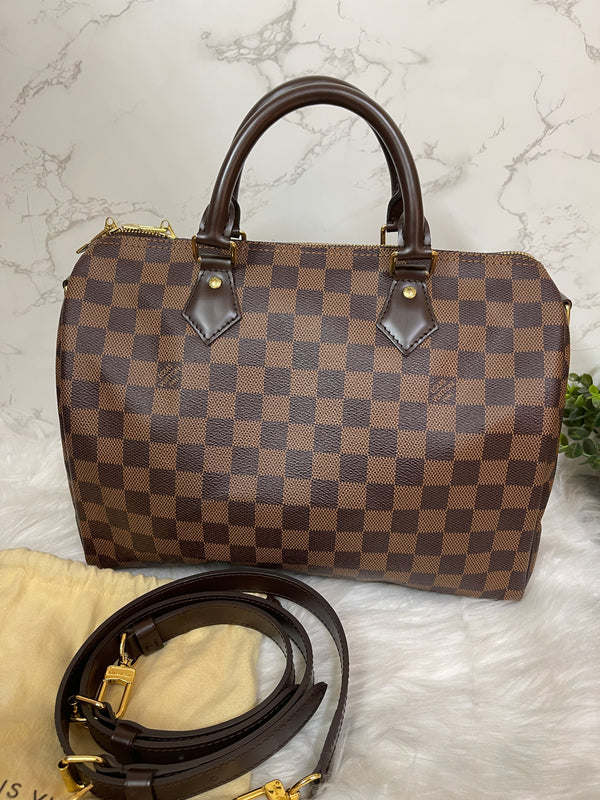 LOUIS VUITTON Speedy 30 Bandoulière Damier Ebene Canvas