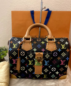 LOUIS VUITTON Monogram Multicolor Speedy 30 Bag - Black