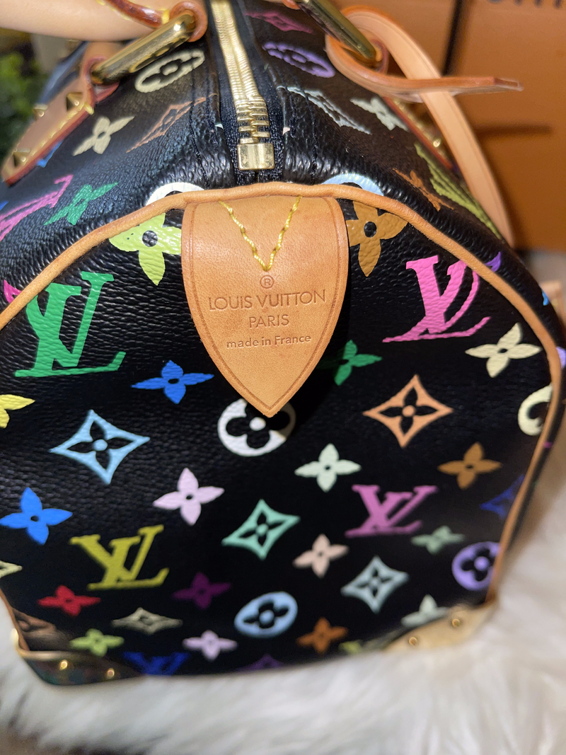 LOUIS VUITTON Monogram Multicolor Speedy 30 Bag - Black