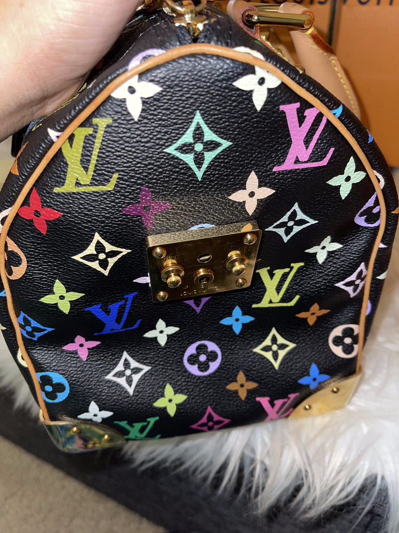 LOUIS VUITTON Monogram Multicolor Speedy 30 Bag - Black