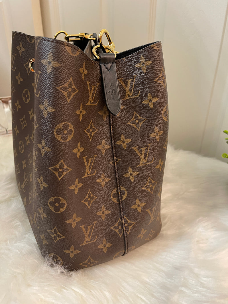 LOUIS VUITTON Black Monogram Canvas Neonoe Bag