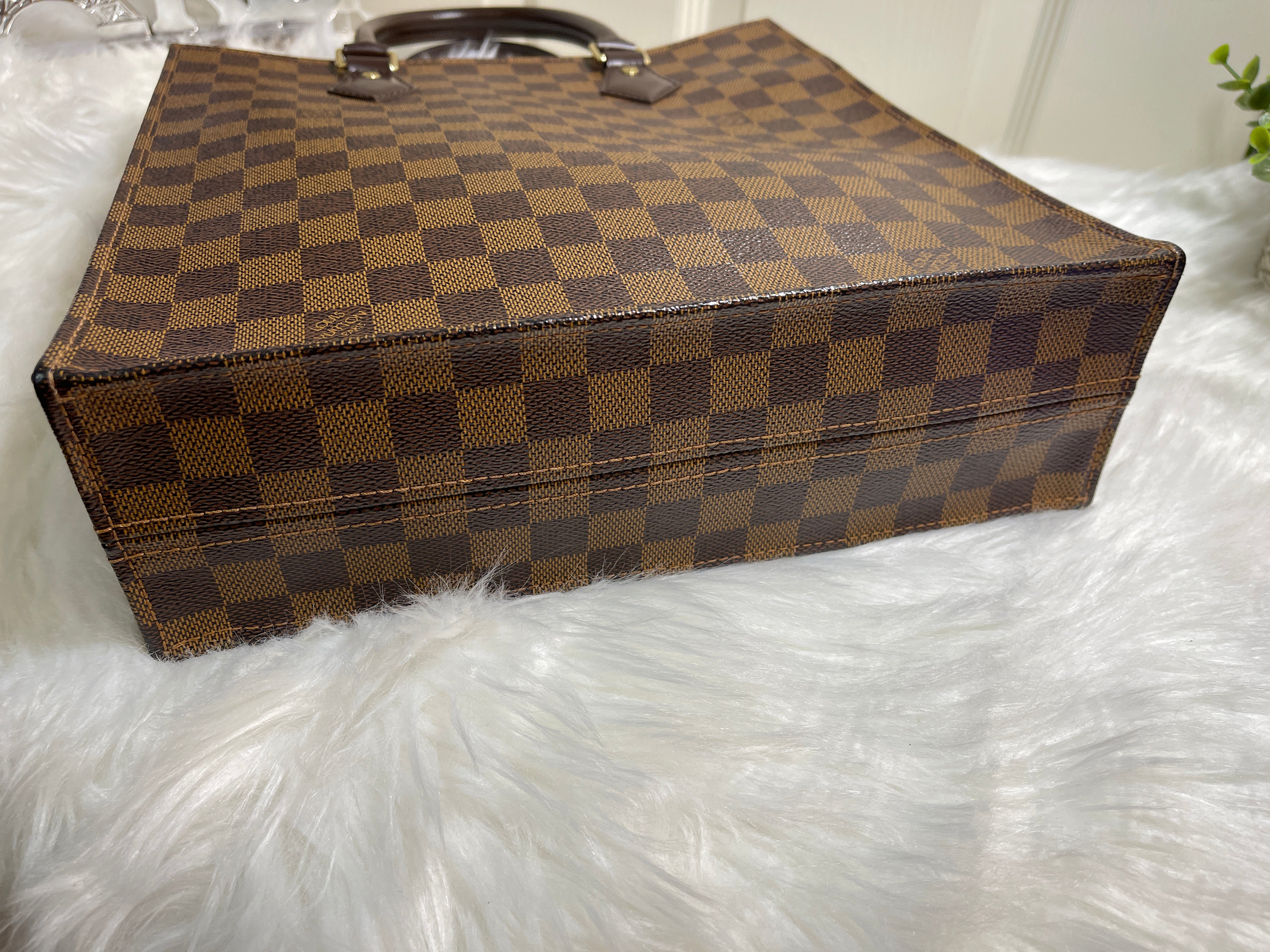 Date Code & Stamp] Louis Vuitton Sac Plat PM Damier Ébène Canvas