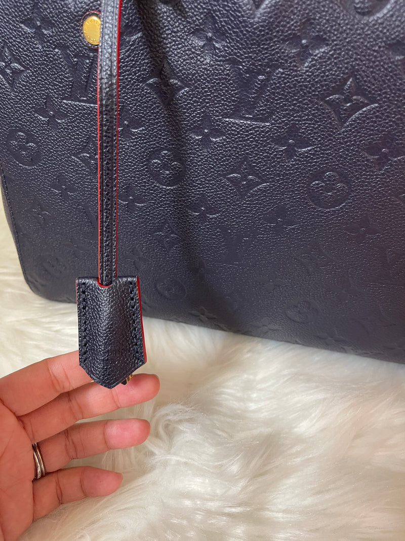 LOUIS VUITTON Montaigne Navy Empriente MM