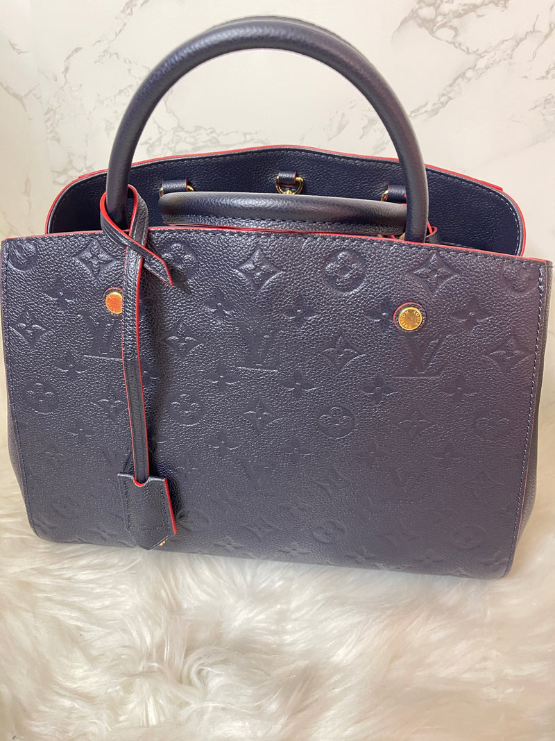 LOUIS VUITTON Montaigne Navy Empriente MM