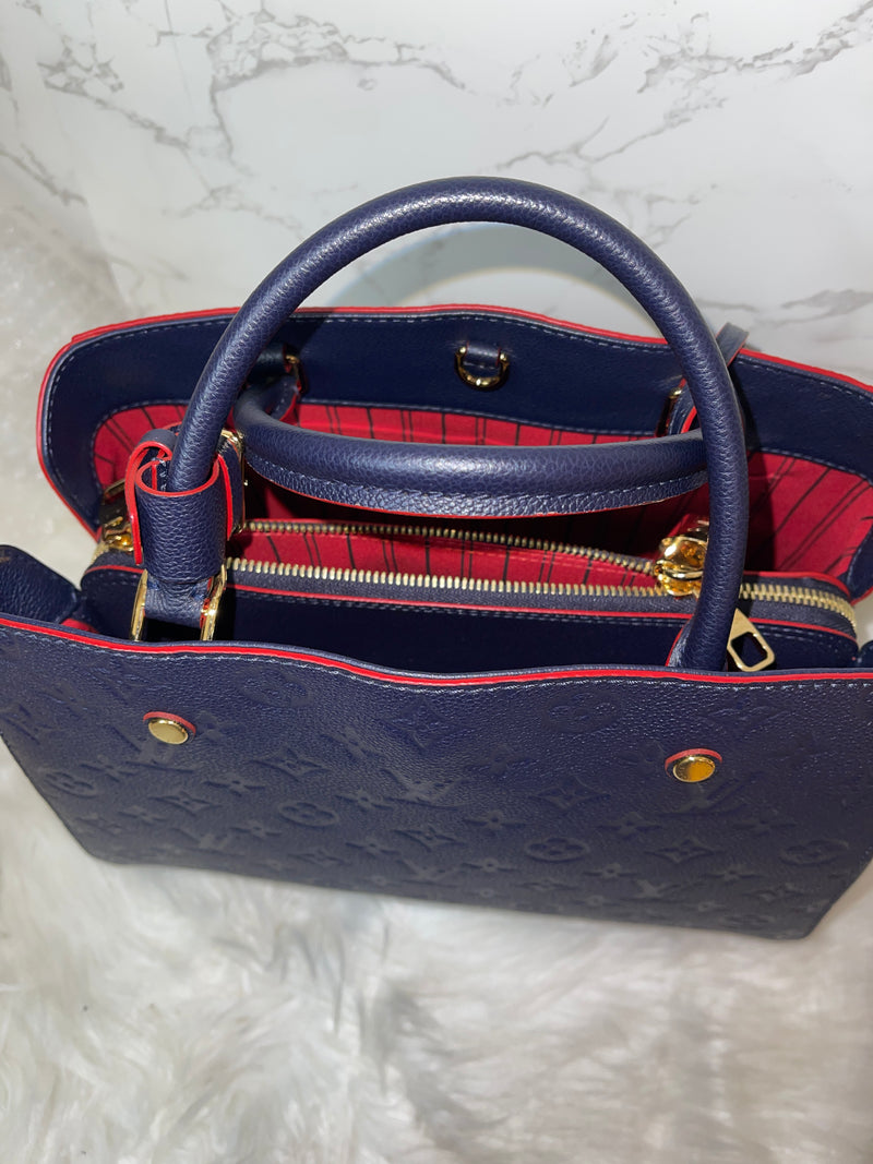 LOUIS VUITTON Montaigne Navy Empriente MM