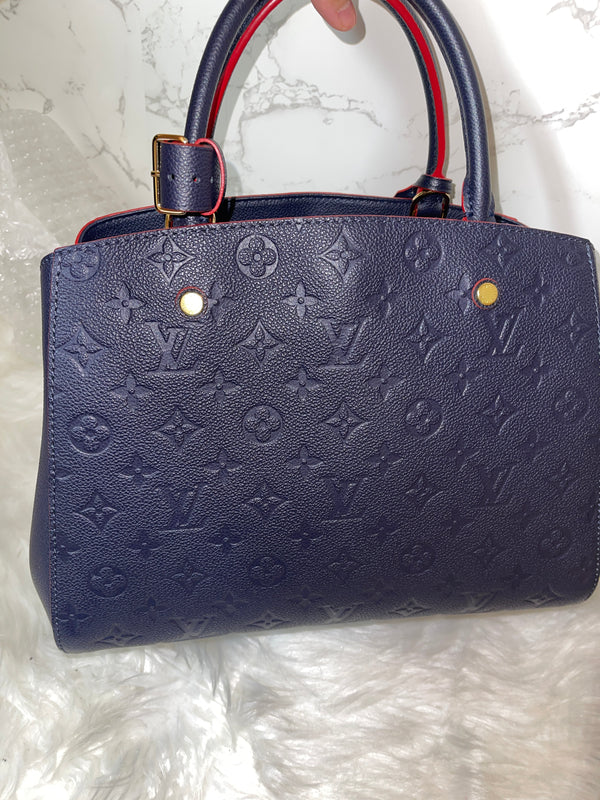 LOUIS VUITTON Montaigne Navy Empriente MM