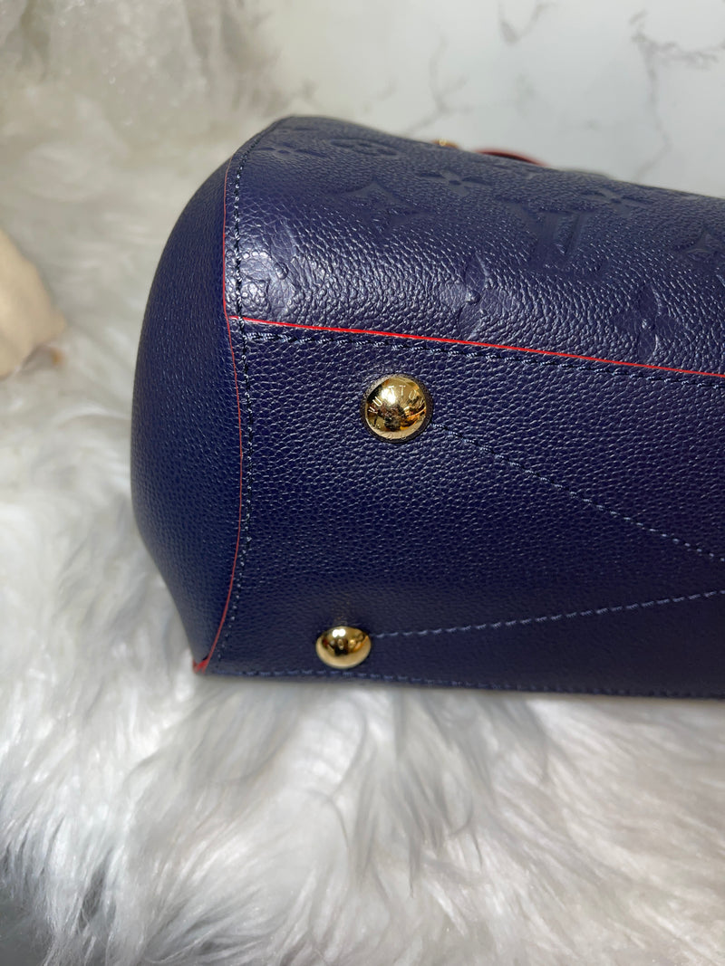 LOUIS VUITTON Montaigne Navy Empriente MM