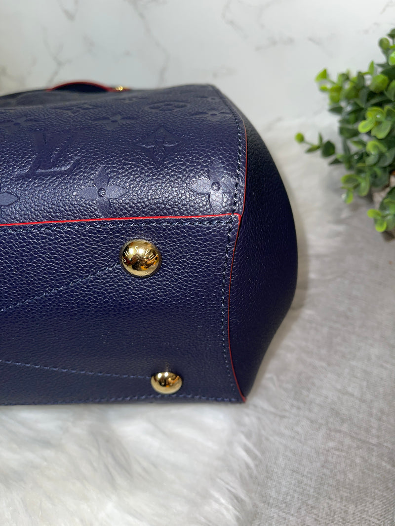 LOUIS VUITTON Montaigne Navy Empriente MM