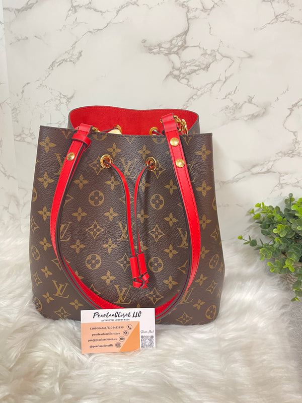 LOUIS VUITTON Red Neonoe Monogram