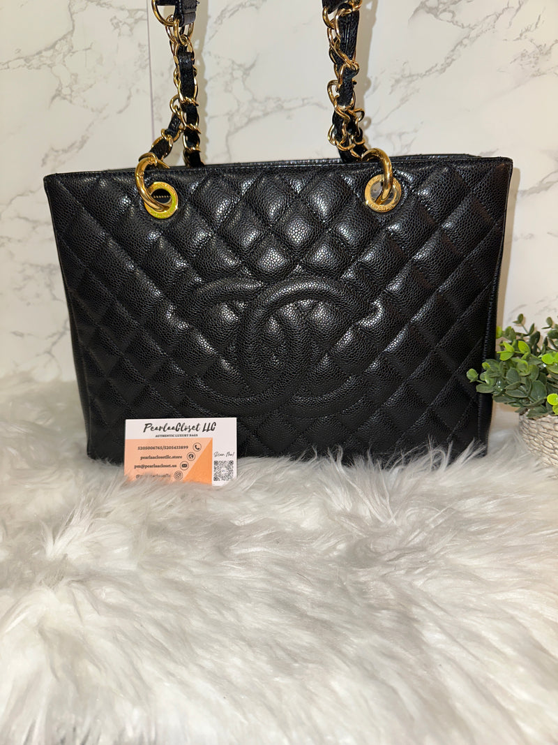 CHANEL Caviar Grand Shopping Tote GST Black