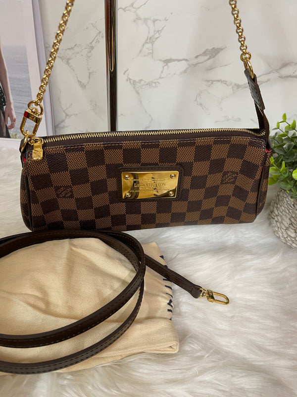 LOUIS VUITTON Damier Ebene Eva Clutch