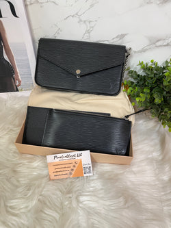 LOUIS VUITTON Pochette Félicie Epi Leather - Black