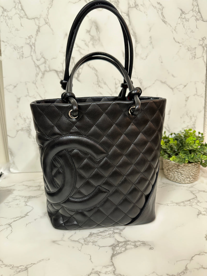 CHANEL Cambon Tote Black Small PearlaaCloset LLC