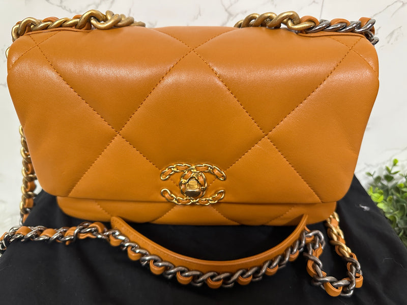 CHANEL 19 Caramel Gold Hardware