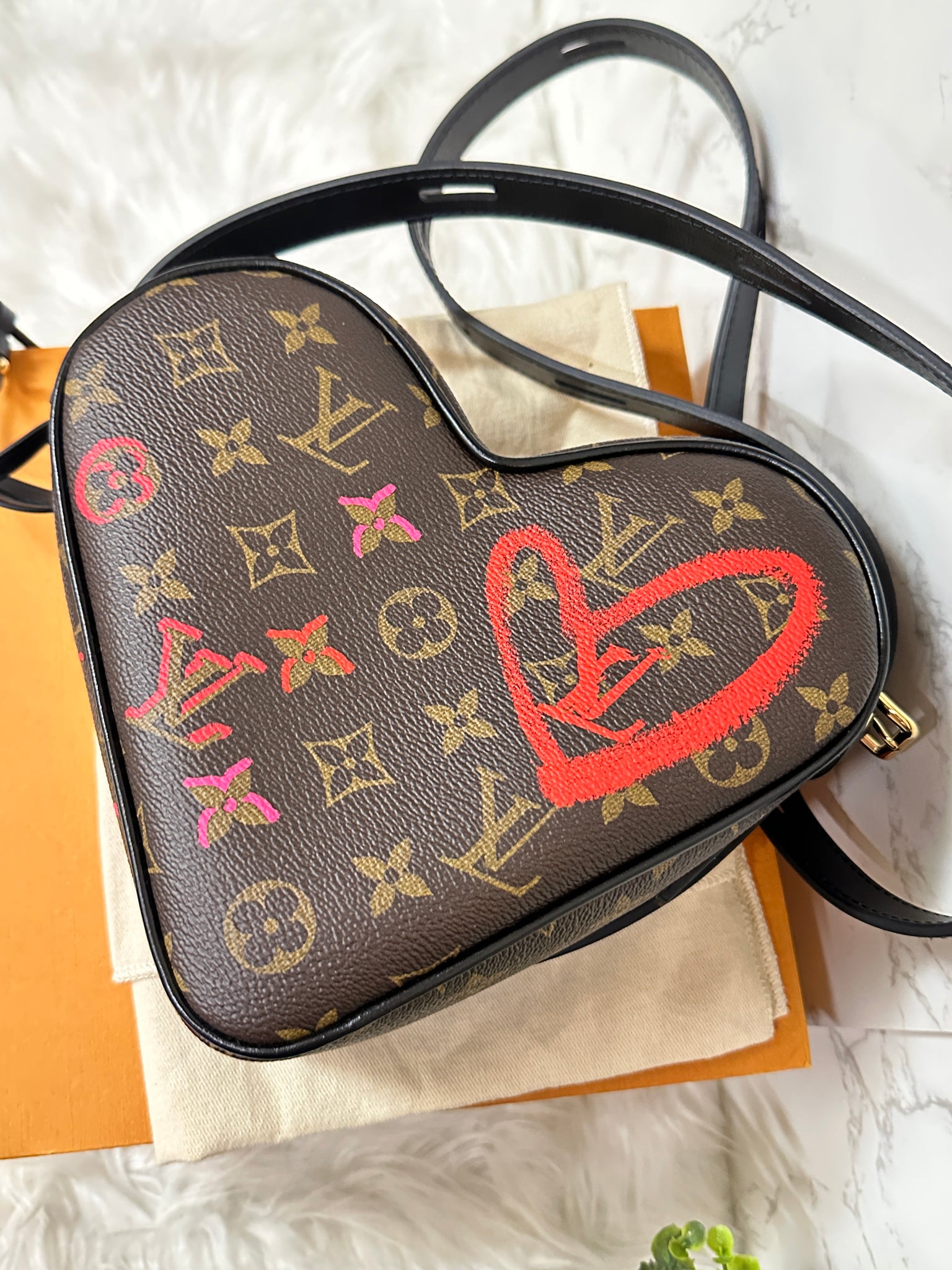 Louis Vuitton Fall in Love Monogram Lambskin Sac Coeur Heart Bag