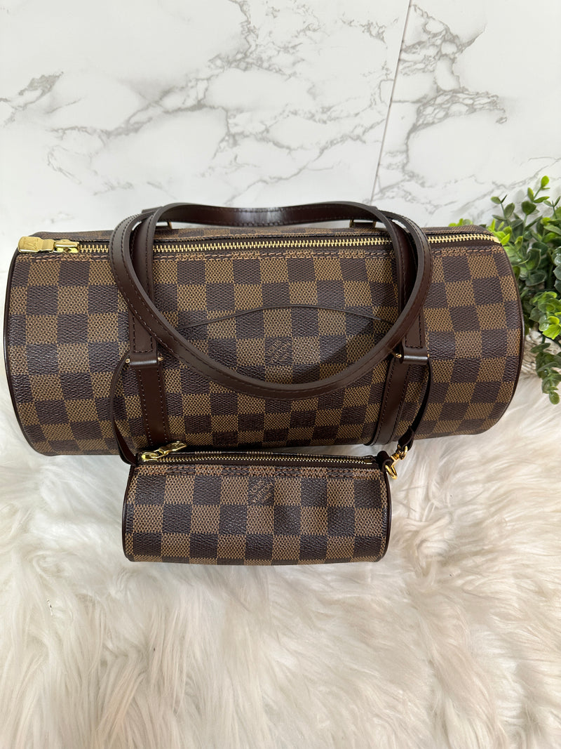 LOUIS VUITTON Damier Ebene Papillon with Baby