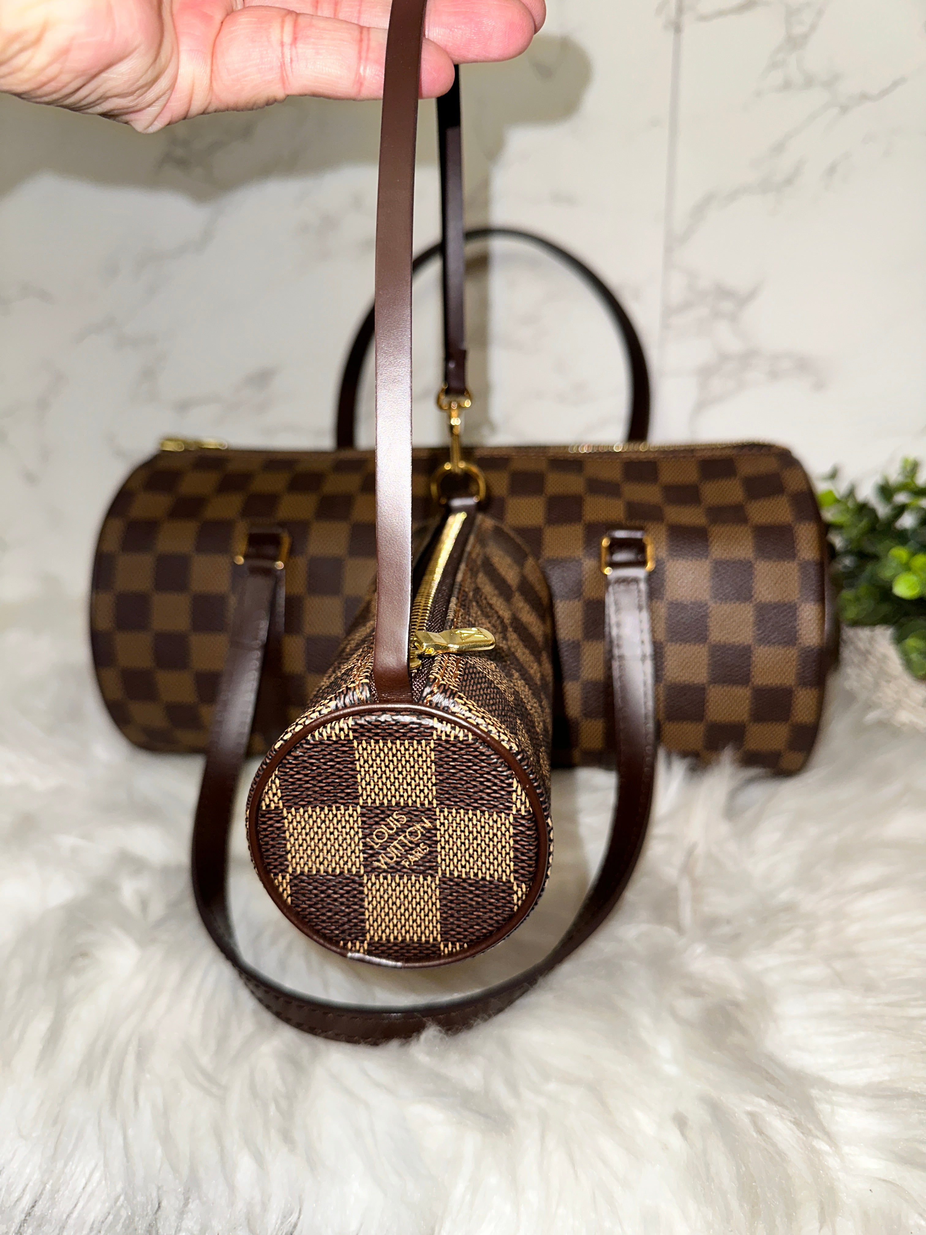 Louis Vuitton Papillon 30 N51303 Handbag Damier Ebene / With Matching  Satchel