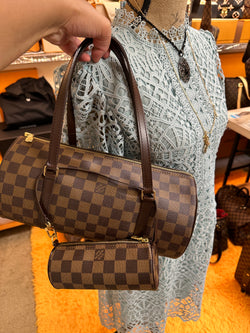 LOUIS VUITTON Damier Ebene Papillon with Baby